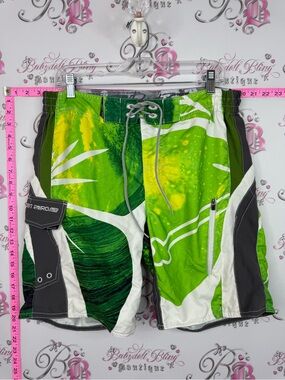 POINT ZERO board shorts swimming pool Men's Green Graphic Swim Shorts -